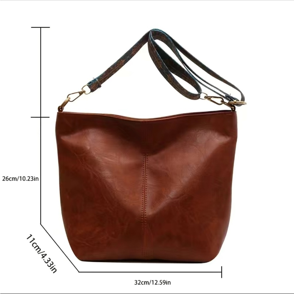 NEW-Zen Bohemian Milano Toffee Vegan Crossbody Bag- Boho Chic Decorative Strap - Picture 6 of 16